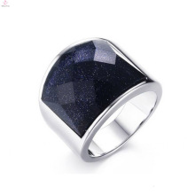 Últimos anillos de compromiso de diamantes negros grandes de acero inoxidable